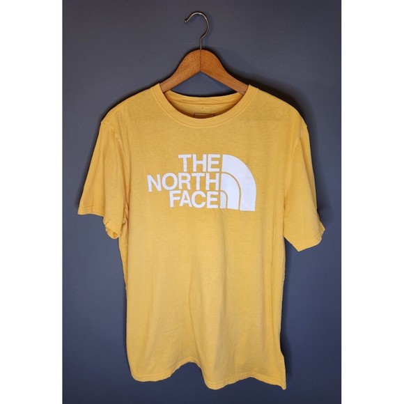 The North Face Other - The North Face Men's Large T-Shirt Spell Out Graphic Print Short Sleeve Yellow